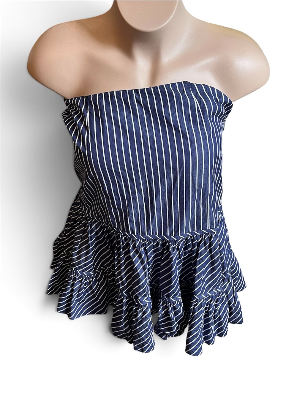 Lauren Ralph Lauren Women’s Strapless Peplum Top 6 Tiered Ruffle Tube Top 6 Prep